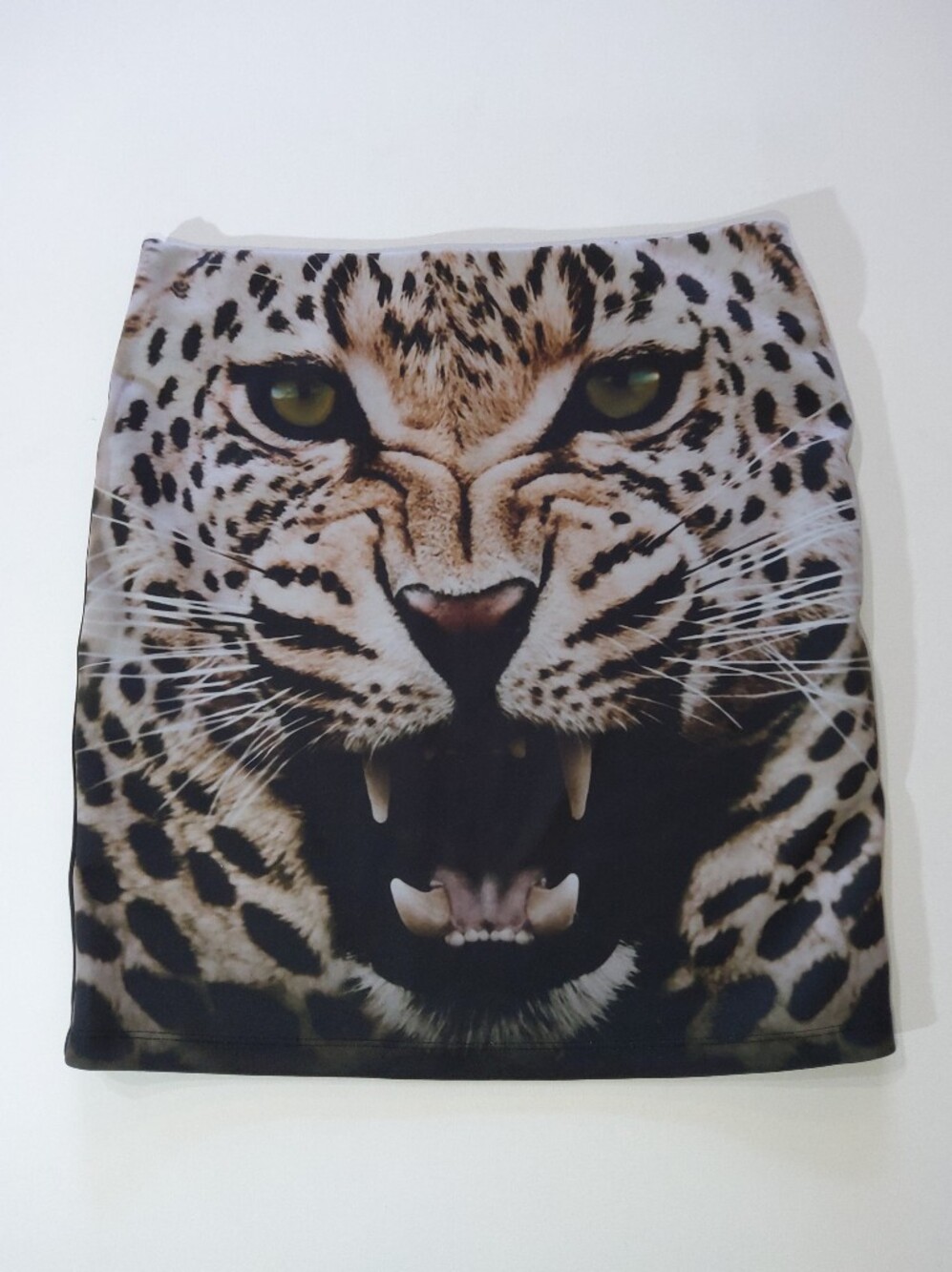 Express Bodycon Mini Skirt Womens Small Leopard Big Cat Print Y2K Streetwear